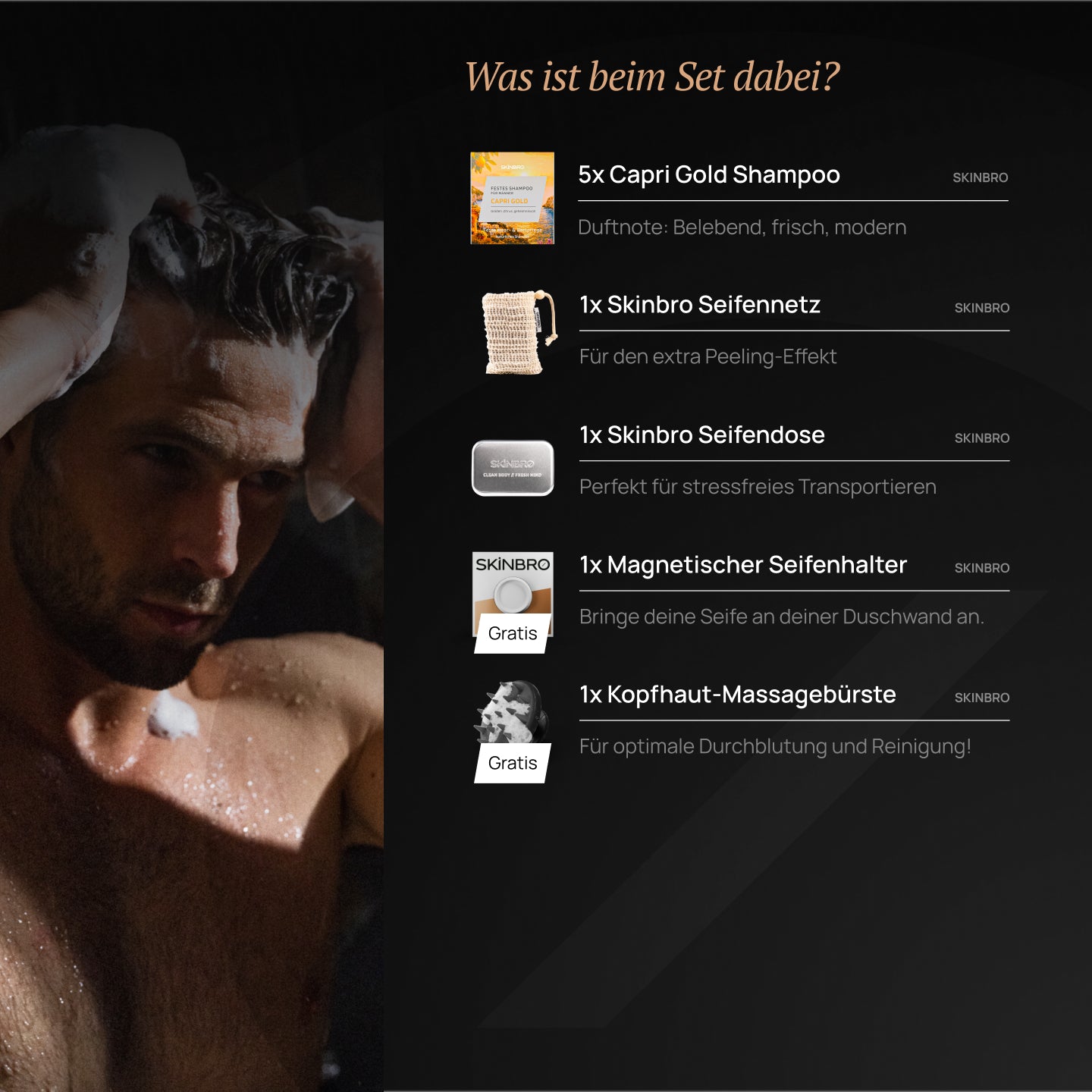 Premium Set - Festes Shampoo Capri Gold